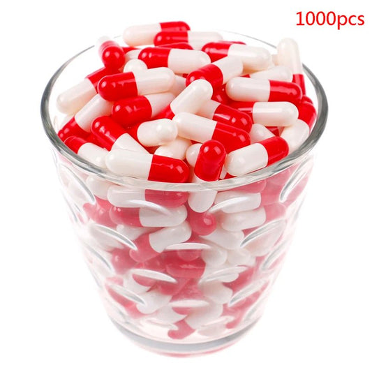 1000Pcs 0# Empty Hard Gelatin Capsule MedicineCapsule Red And White Empty Pill For Capsule - K&T Retail